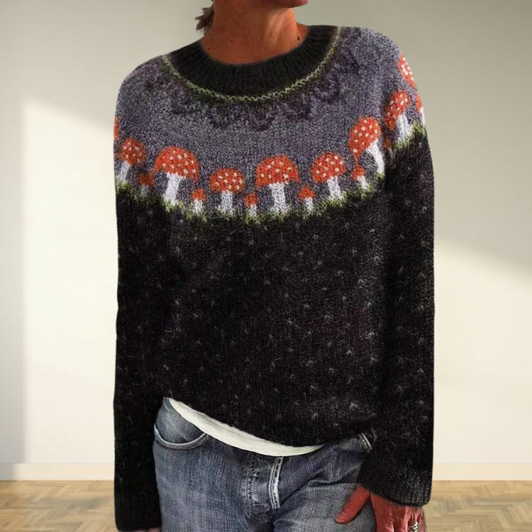 Champinjontröja – Lös passform Perfekt för helgmys och avslappnade chica looks