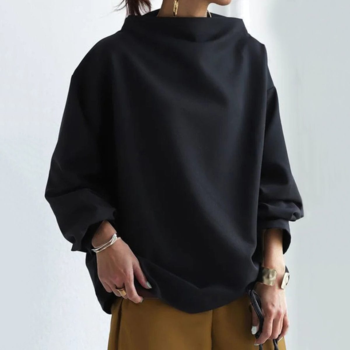 Elly™ | Elegant Höghalsad Stickad Topp