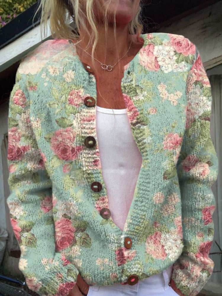 Härlig damkofta - Blommig design, mysig och snygg