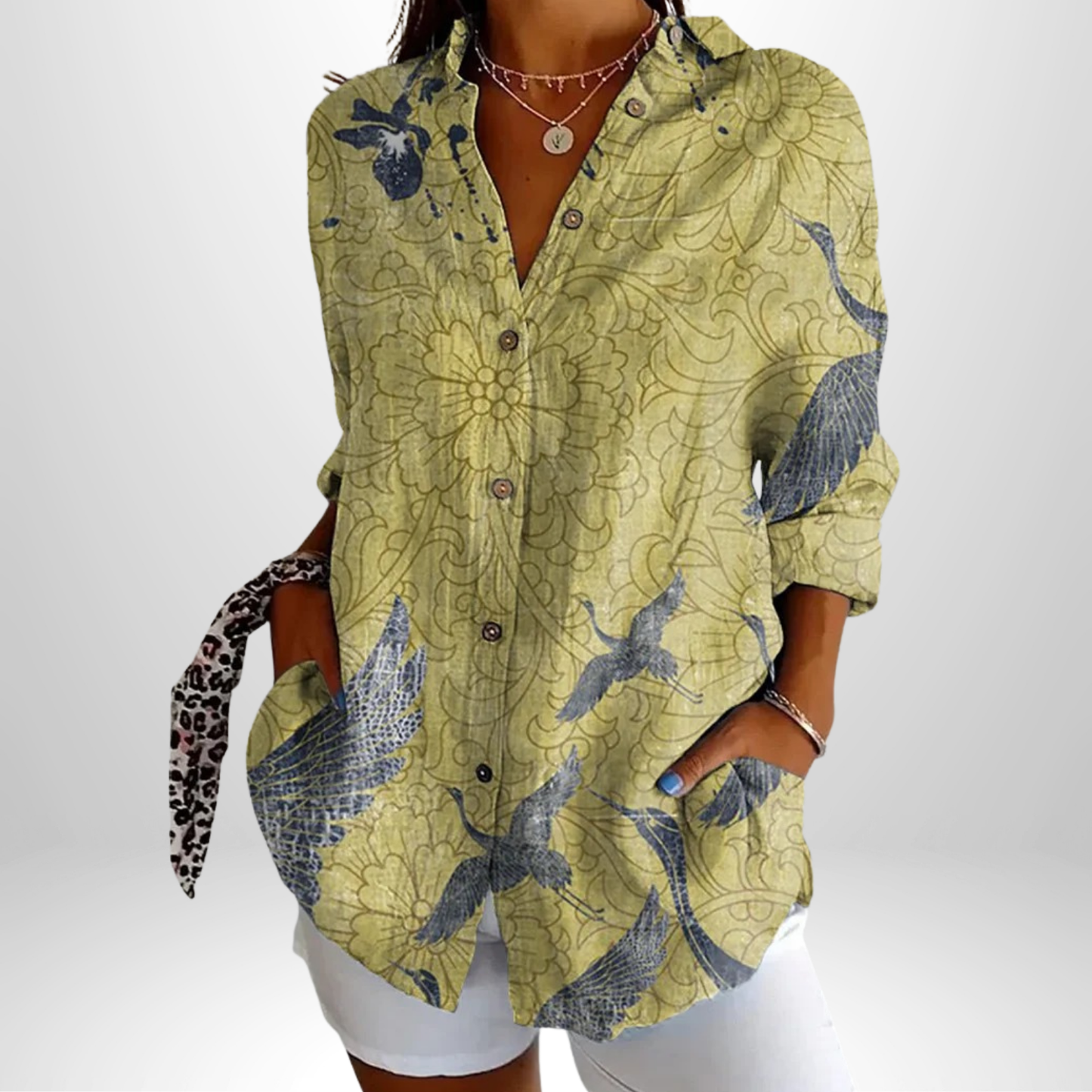 Linnea™ | Konstnärlig Blus för Dam