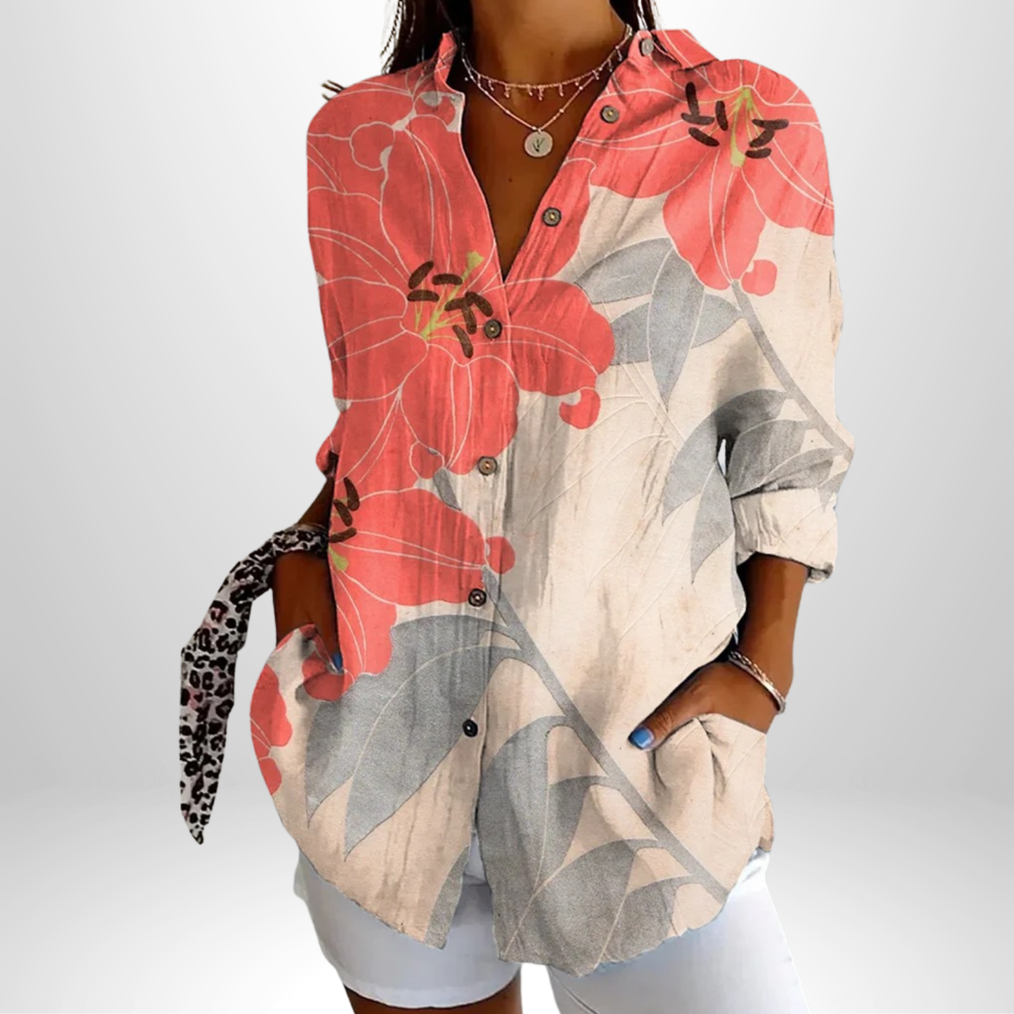 Liv™ | Elegant Vit Blus för Självförtroende