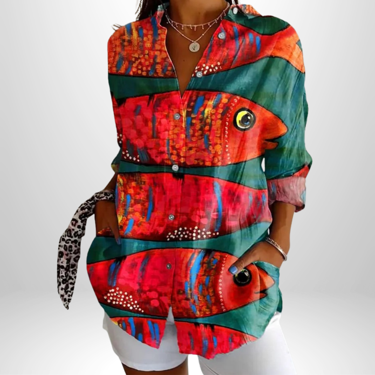 Lovise™ | Konstnärlig Blus för Dam