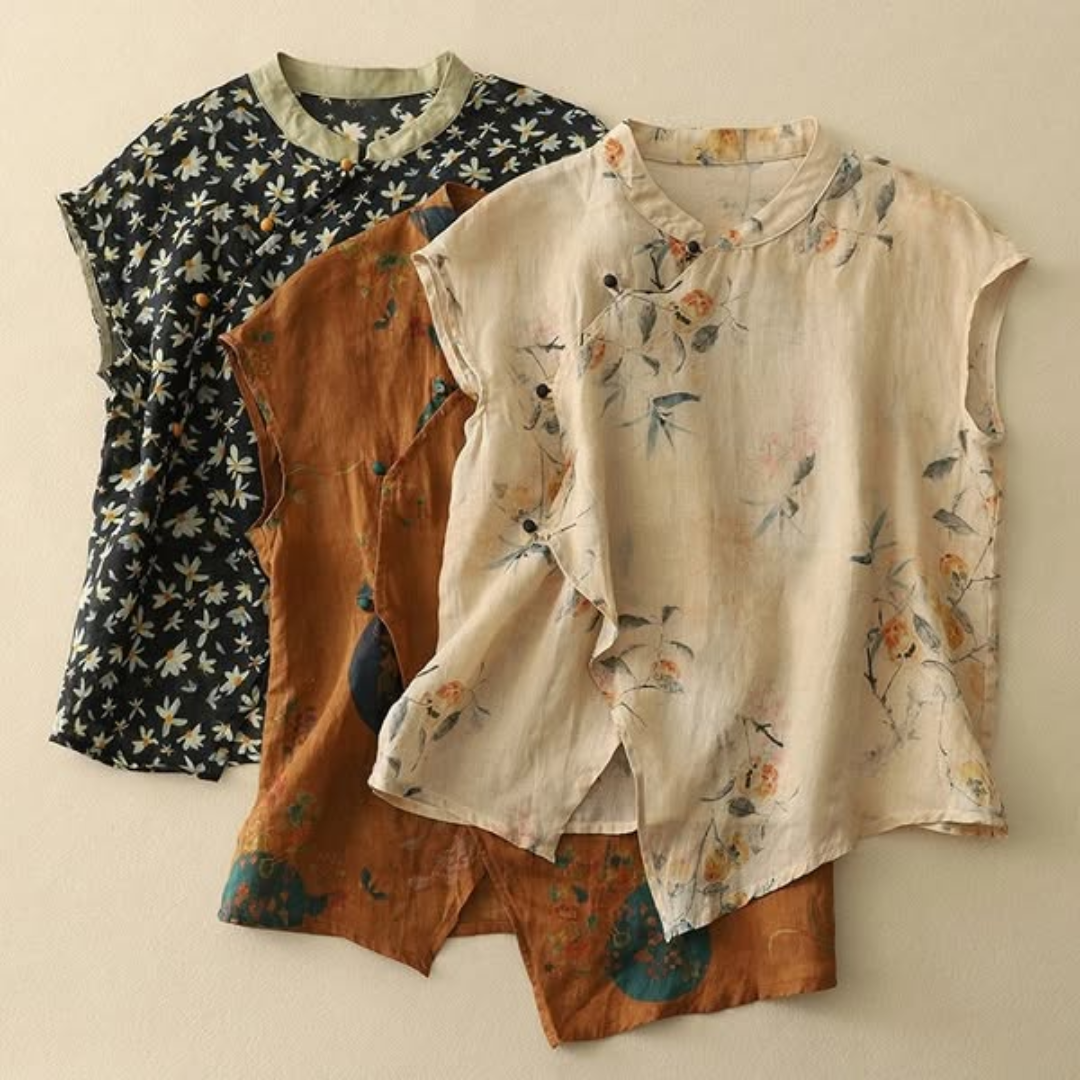Amanda™ | Tidlös Elegant Linne Top