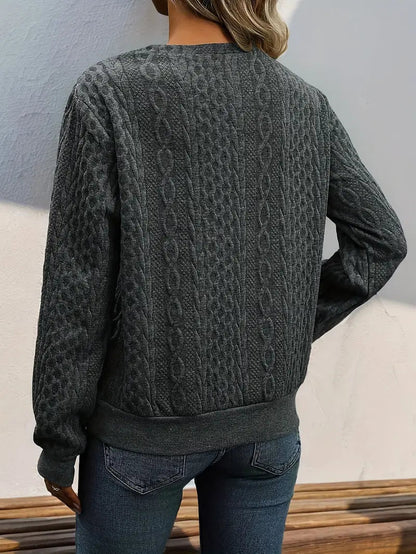 Avslappnad långärmad tröja med sluttande axlar