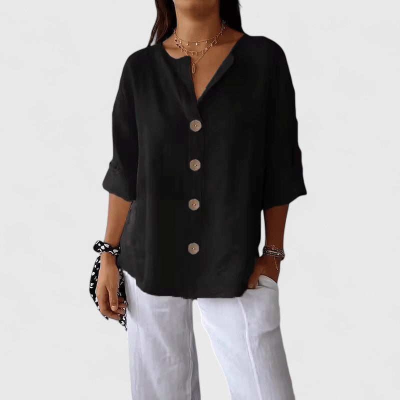 Cathlyn™ | Elegant Vit Blus för Dam