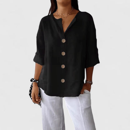Cathlyn™ | Elegant Vit Blus för Dam