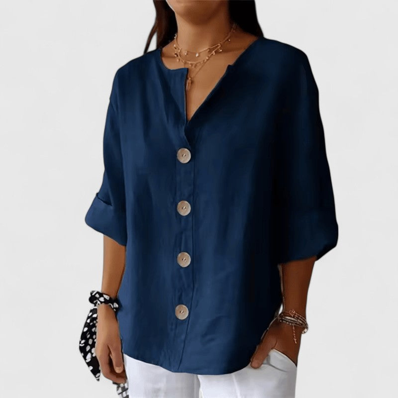 Cathlyn™ | Elegant Vit Blus för Dam