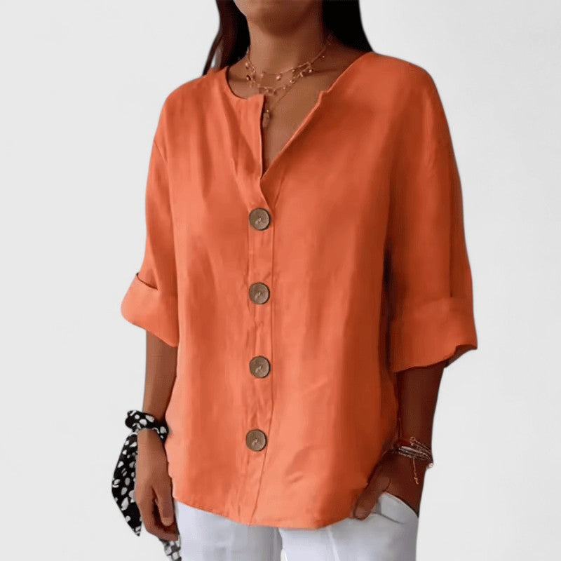 Cathlyn™ | Elegant Vit Blus för Dam