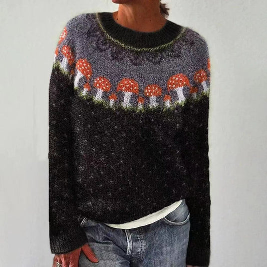 Champinjontröja – Lös passform Perfekt för helgmys och avslappnade chica looks