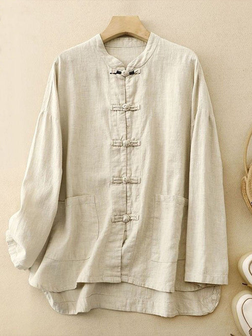 Els Damblus - Långärmad Topp Med Ståkrage För Bekväm Stil