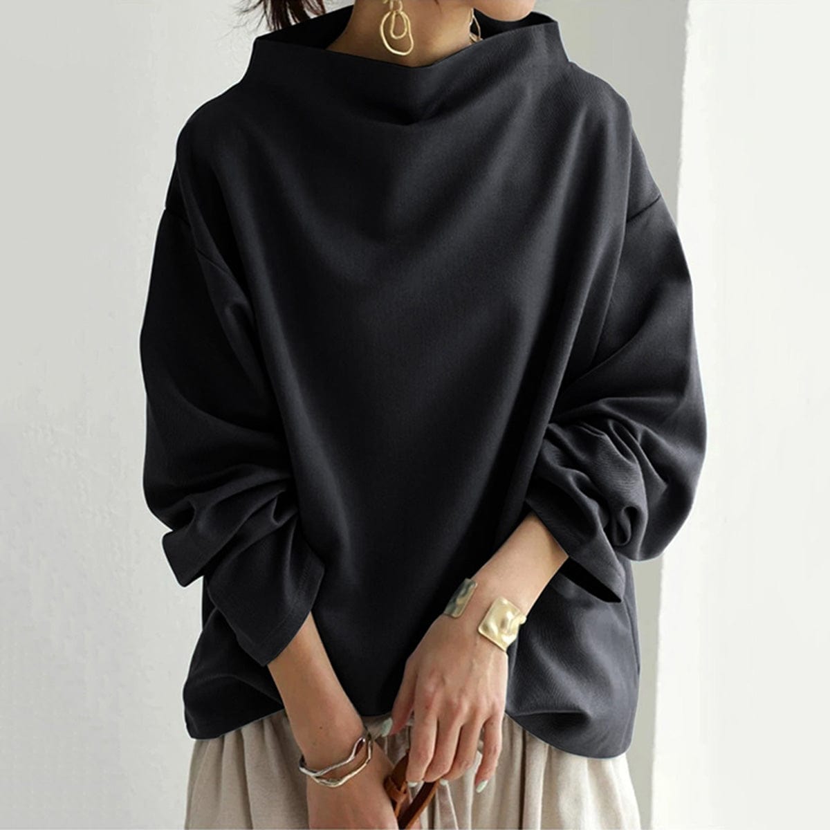 Elly™ | Elegant Höghalsad Stickad Topp