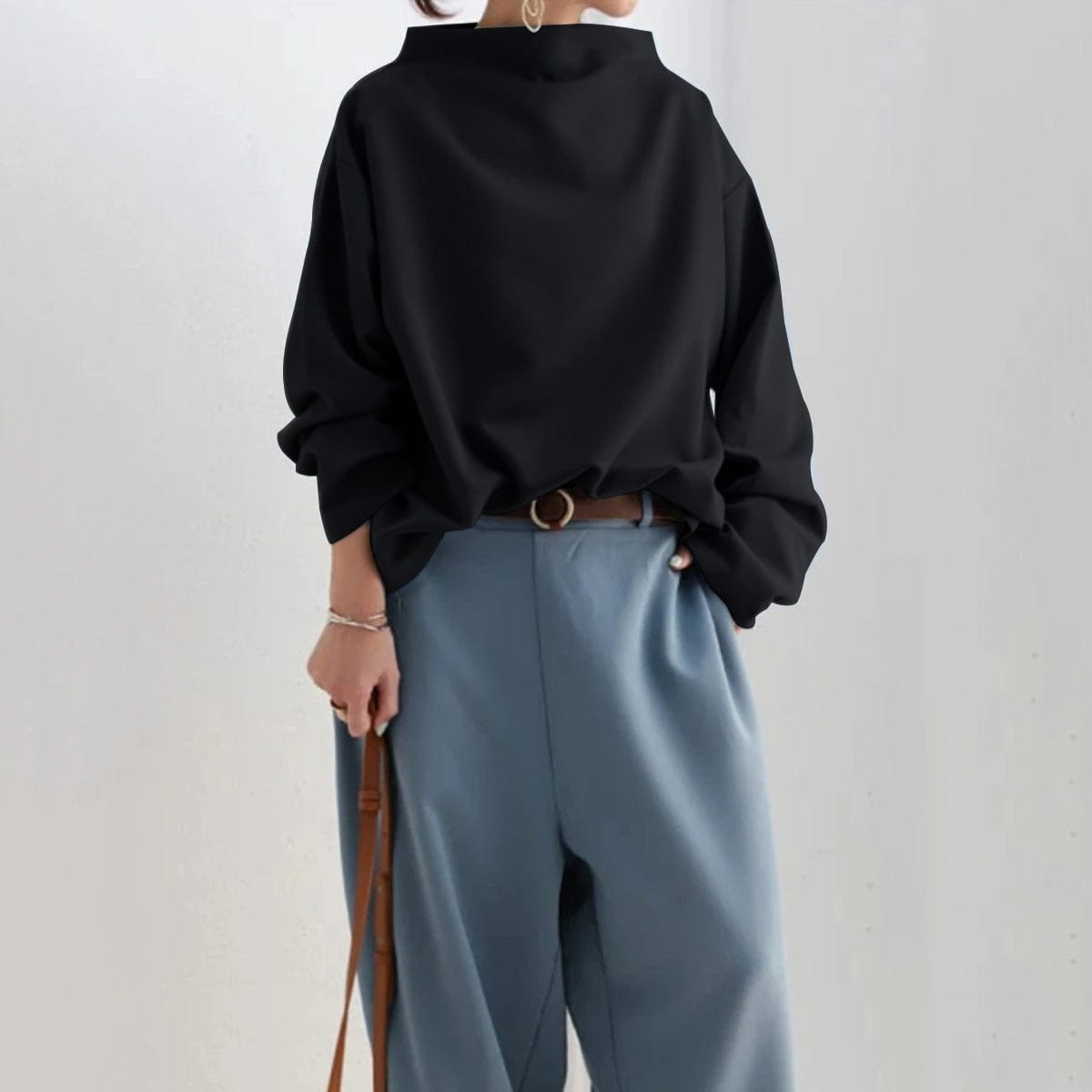 Elly™ | Elegant Höghalsad Stickad Topp