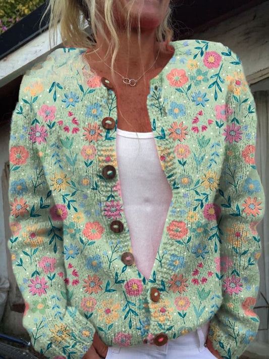 Härlig damkofta - Blommig design, mysig och snygg