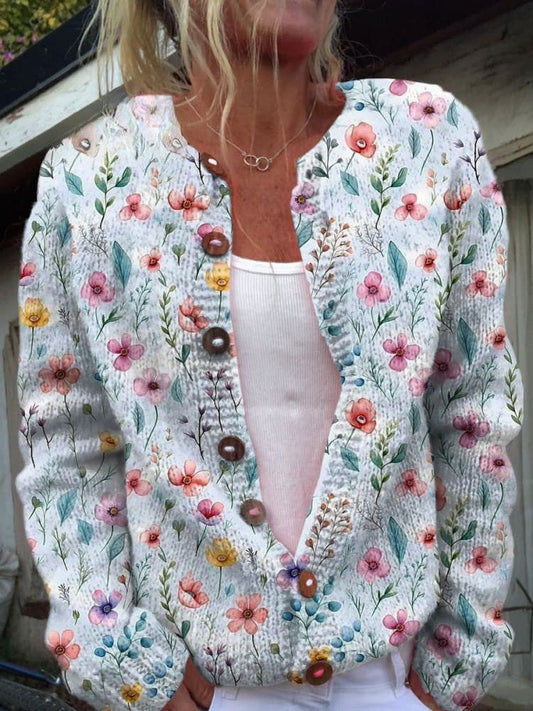 Härlig damkofta - Blommig design, mysig och snygg