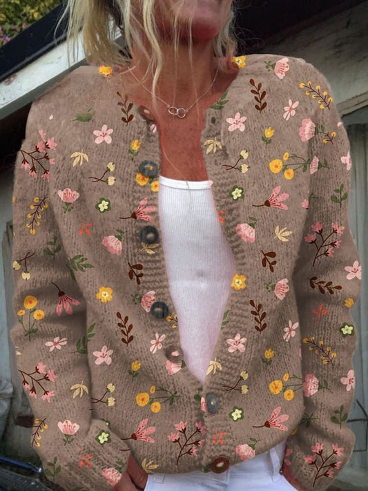 Härlig damkofta - Blommig design, mysig och snygg