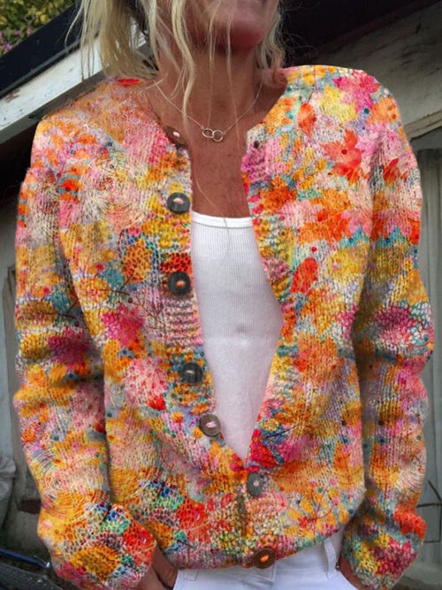 Härlig damkofta - Blommig design, mysig och snygg