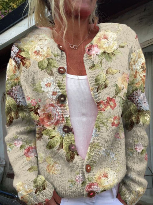 Härlig damkofta - Blommig design, mysig och snygg