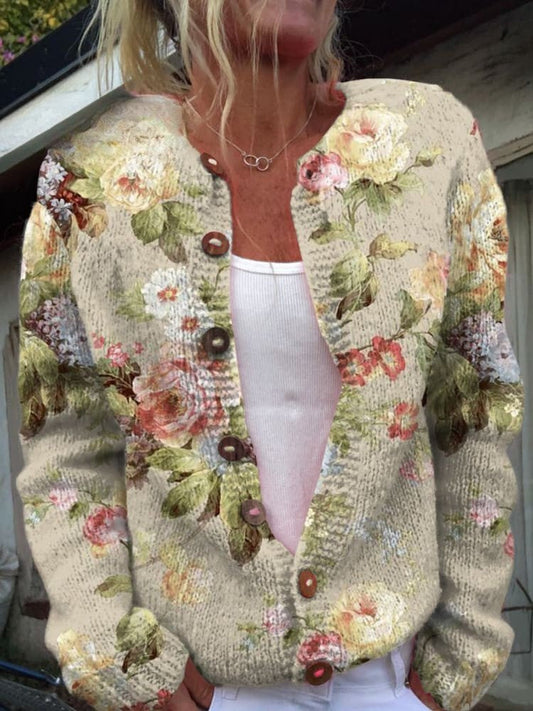 Härlig damkofta - Blommig design, mysig och snygg