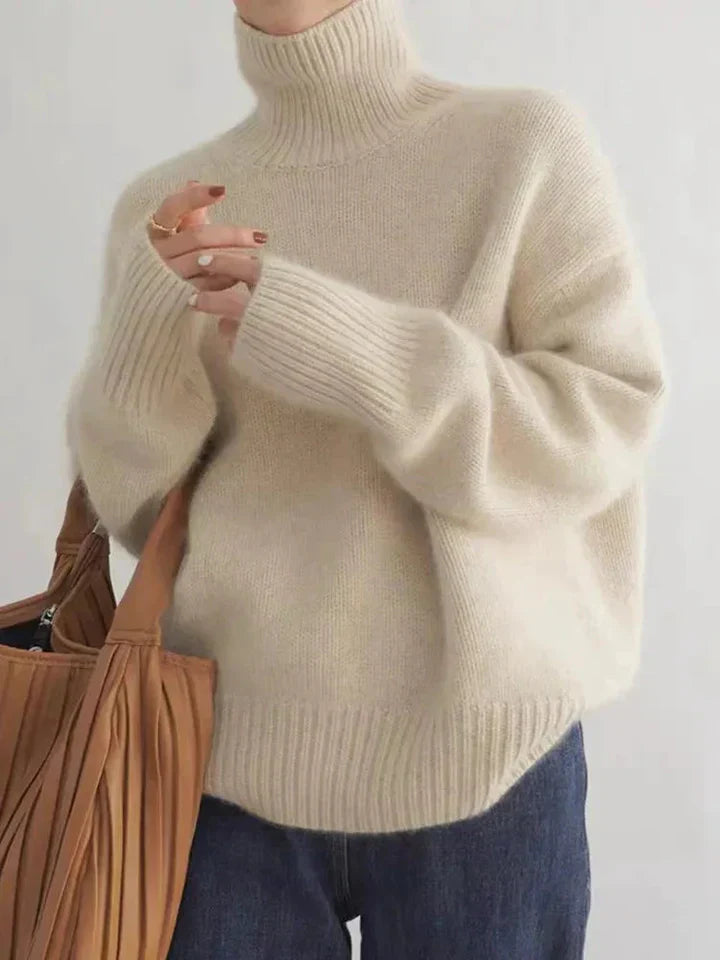 Mjuk och elegant kashmirtröja med polotröja