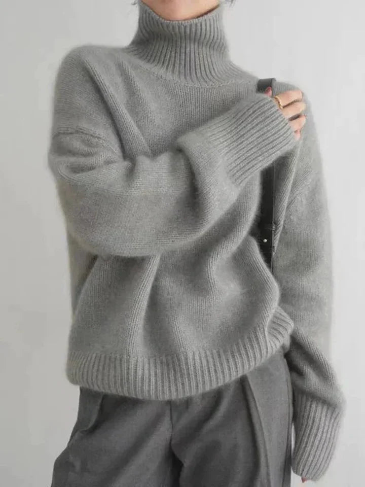 Mjuk och elegant kashmirtröja med polotröja
