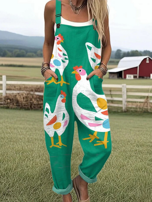 Vintage Blommig Jumpsuit - Komfortabel Bredbensdesign för Stiliga Tillfällen