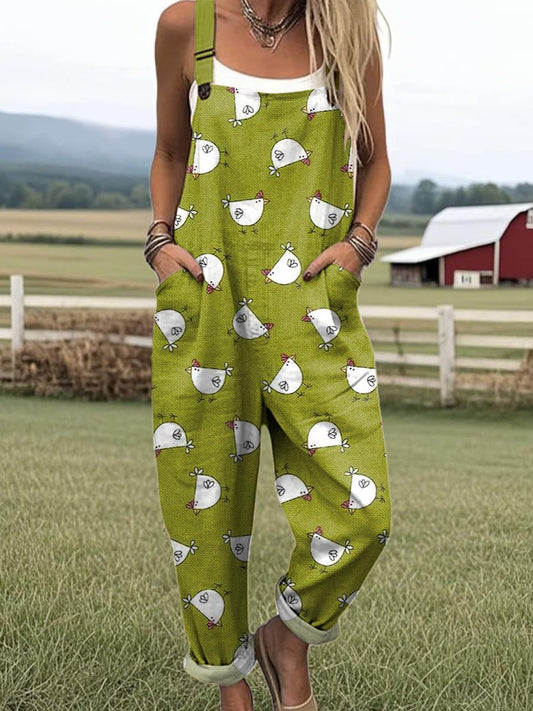 Vintage Wide Leg Jumpsuit - Bekväm Stil med Blommigt Tryck